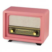 Otantik Çarşı Ahşap Retro Nostaljik  Radyo Beyoğlu Model Pembe Renk thumbnail 2