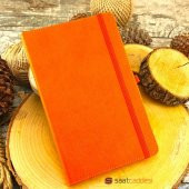 İsme Özel Termo Deri Turuncu Defter Roller Kalem Set thumbnail 3