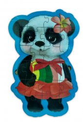 21 Parçalı Panda Şeklinde Ahşap Yapboz Puzzle thumbnail 1