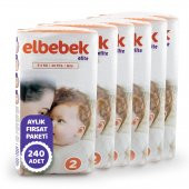 ELBEBEK ELİTE BEBEK BEZİ 2 NUMARA MİNİ 240 ADET thumbnail 2