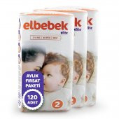 ELBEBEK ELİTE BEBEK BEZİ 2 NUMARA MİNİ 120 ADET thumbnail 2
