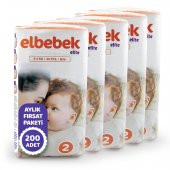 ELBEBEK ELİTE BEBEK BEZİ  2 NUMARA MİNİ 200 ADET thumbnail 2
