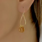 14k Sallantılı Sarı Altın Küpe thumbnail 3