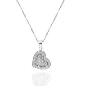 İç İçe Duran Kalp Modeli Taşlı Bayan Gümüş Kolye thumbnail 2