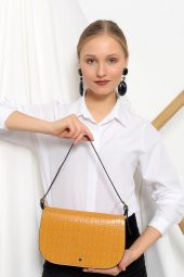 Kroko Desen Kapaklı Baguette Bag thumbnail 12