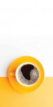 Coffee in Yellow Cup Stor Perde , Dijital Baskı Stor Perde , Güneşlik Stor Perde 100x200 cm thumbnail 2