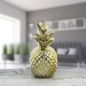 7x15cm Ananas Metalize Dekor Biblo thumbnail 1