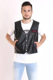 Redpoint Suni Deri Biker Yelek Nakışlı thumbnail 6