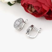 Oval Baget Zirkon Taşlı Gümüş Bayan Set thumbnail 3