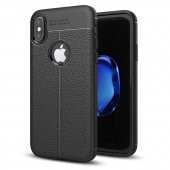 Teleplus iPhone XS Kılıf Deri Dokulu Silikon thumbnail 1