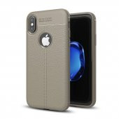 Teleplus iPhone XS Kılıf Deri Dokulu Silikon thumbnail 2