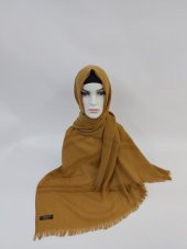 Desenli Keten Şal Hardal B047-109 thumbnail 1