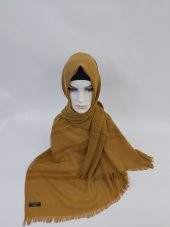 Desenli Keten Şal Hardal B047-109 thumbnail 2