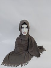 Desenli Keten Şal Vizon B047-121 thumbnail 1