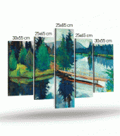 Nature 5 Parça Kanvas Tablo 135X85 Cm thumbnail 4