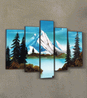 Romantic Snow 5 Parça Kanvas Tablo 135X85 Cm thumbnail 2