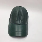 Yeşil Renk Deri Unisex Şapka thumbnail 2