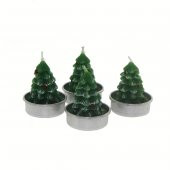 4 Adet 4cm Çam Ağacı Tealight Mum thumbnail 3