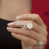 Gümüş Papatya İsimli Kolye thumbnail 1