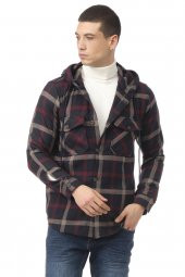 Erkek Kapüşonlu Ekose Kareli Oduncu Gömlek thumbnail 9
