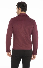 Erkek Slim Fit İçi Astarsız Cepli Baharlık Süet Kısa Mont thumbnail 8