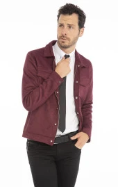 Erkek Slim Fit İçi Astarsız Cepli Baharlık Süet Kısa Mont thumbnail 10