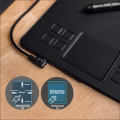 Veikk A50 10x6" 16384 Yüksek Basınç Dokunmatik Kısayol Profesyonel 5080 LPI Grafik Tablet + Kalem thumbnail 3