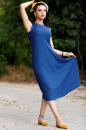 Asimetrik Elbise Mavi - 2111.994. thumbnail 2