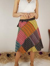Kadın Patchwork Anvelop Etek 10296 thumbnail 1