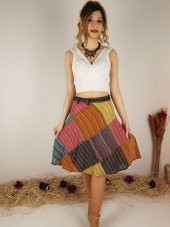 Kadın Patchwork Anvelop Etek 10296 thumbnail 2
