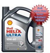 SHELL HELİX ULTRA RACİNG 10W60 4 LİTRE-SHELL ENGİNE FLUSH HEDİYELİ thumbnail 1