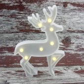 25cm Led Işıklı Geyik Plastik Gece Lambası Pilli thumbnail 4
