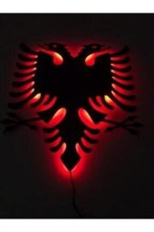 Çift Başlı Kartal Ledli Ahşap Tablo thumbnail 1