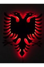 Çift Başlı Kartal Ledli Ahşap Tablo thumbnail 2