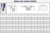 M8 Yuvarlak Geniş Kafa Somun Perçin 100 Adet thumbnail 2