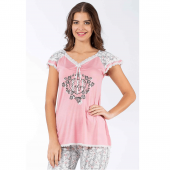 Bermuda Pijama Takım Pembe (M) thumbnail 2