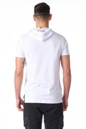 Kapüşonlu Deri Cepli Erkek Tshirt thumbnail 8