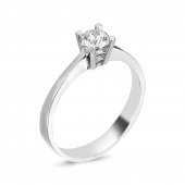 925 Ayar Gümüş Swarovski Tek Taş Yüzük 0.30 Ct. thumbnail 5