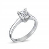 925 Ayar Gümüş Swarovski Tek Taş Yüzük 1.00 Ct. V thumbnail 1