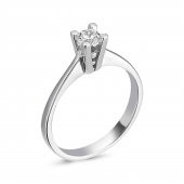 925 Ayar Gümüş Swarovski Tek Taş Yüzük 0.20 Ct thumbnail 1
