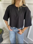 Kadın Basic Crop Tshirt thumbnail 1