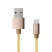 LinkTech K571 Micro USB Data/Şarj Kablosu Örgü Metal Başlı 3mt thumbnail 4