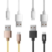 LinkTech K571 Micro USB Data/Şarj Kablosu Örgü Metal Başlı 3mt thumbnail 1