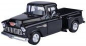Motor Max 1955 Chevy 5100 Stepside 1:24 Diecast Model Araba Siyah thumbnail 1