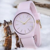 Pembe Renk Silikon Kordonlu Bayan Saat ST-303739 thumbnail 1