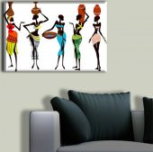 Decobritish Afrikalı Kadınlar Tek Parça Kanvas Tablo 50 x 70 cm-4 thumbnail 1