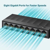 TP-LINK LS1008G 8PORT 10/100/1000 YÖNETİLEMEZ SWITCH thumbnail 3