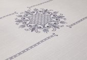 Lale Baskılı Dikdörtgen Masa Örtüsü Silver 160x260 Cm thumbnail 2