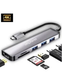 Daytona Hc-13 6'lı Usb Type-c Dockıng Statıon GİRİŞ USB TİP-C  3XUSB3.0 HDMI SD MİCRO SD thumbnail 1