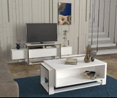 Bianco Tv Sehpası Beyaz - Gold thumbnail 4